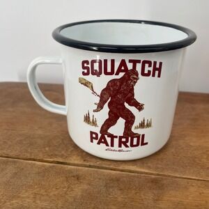 Eddie Bauer Squatch Patrol 24oz Enamel Style Camp Mug Bigfoot Y2K Era
